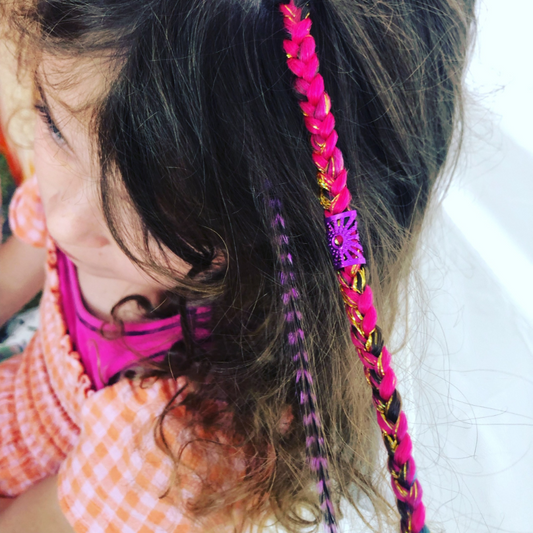 Kids Dream Party - Colourful Hair Braids & Feather Extensions - Gallery Image 4